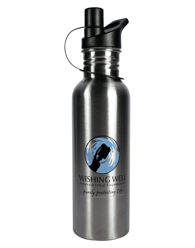 Wishing Well International Foundation WW-750, Stainless Steel Sports Bottle - 750 ml